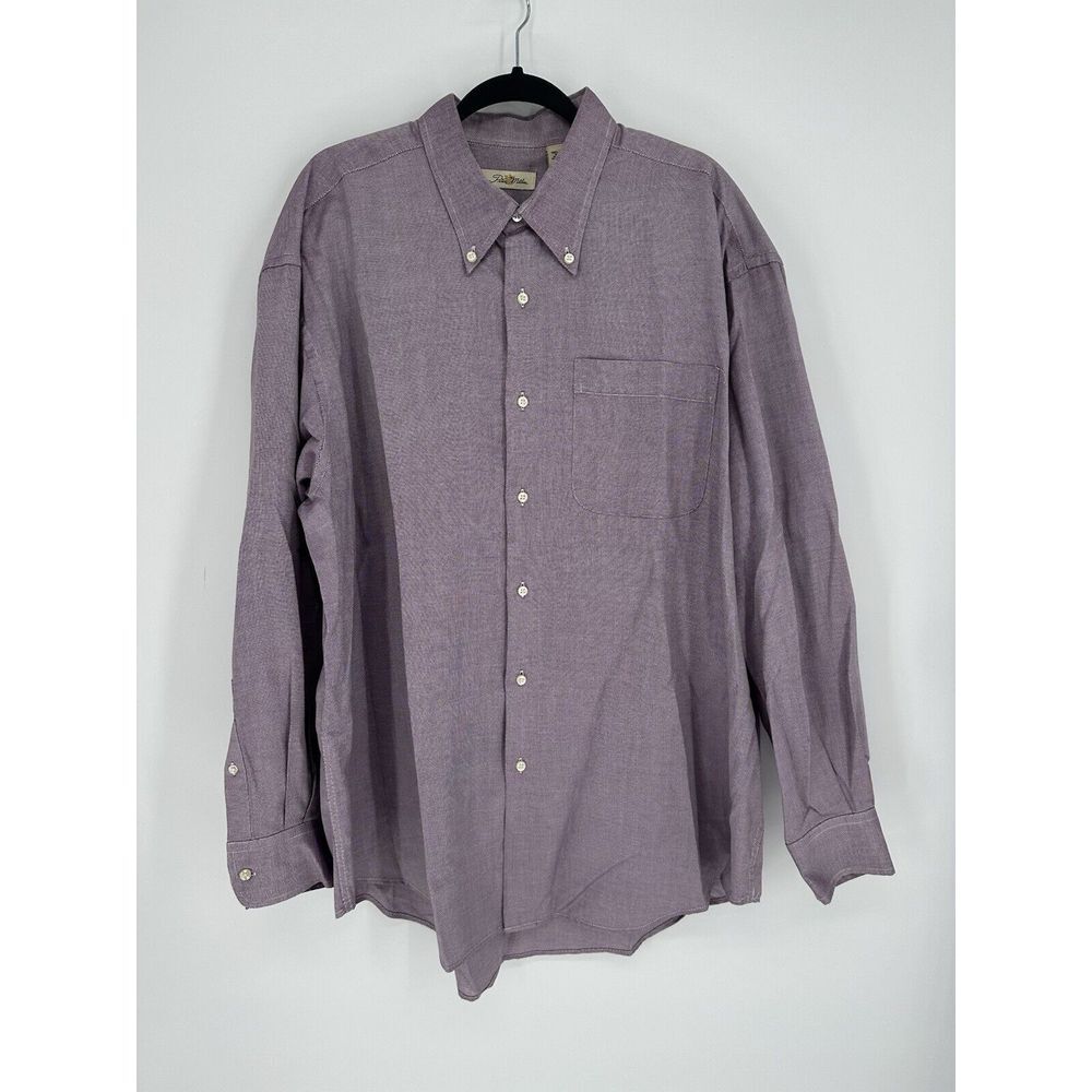 Peter Millar Crown Dress Shirt Mens Size‎ XL Purple Long Sleeves 100% Cotton